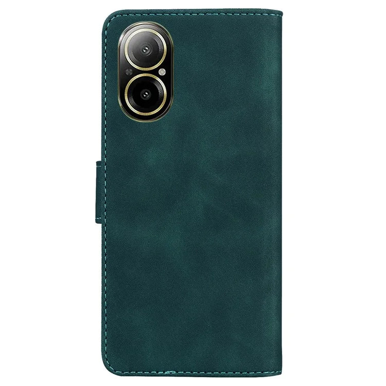 For Realme C67 4G Case Solid Color Leather Folio Wallet Phone Cover