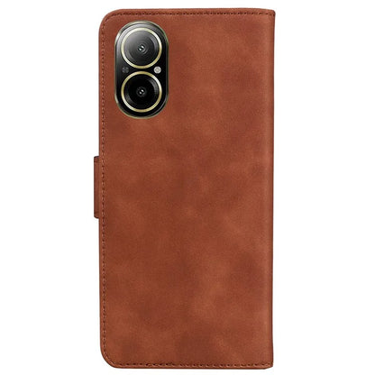 For Realme C67 4G Case Solid Color Leather Folio Wallet Phone Cover