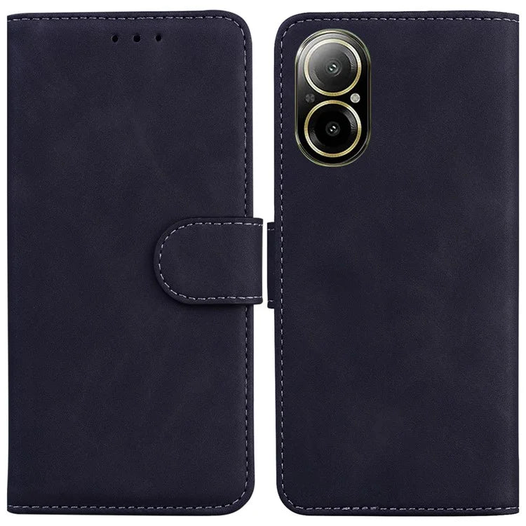 For Realme C67 4G Case Solid Color Leather Folio Wallet Phone Cover