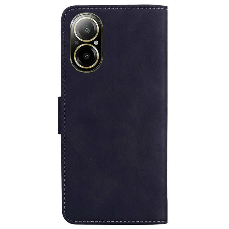 For Realme C67 4G Case Solid Color Leather Folio Wallet Phone Cover