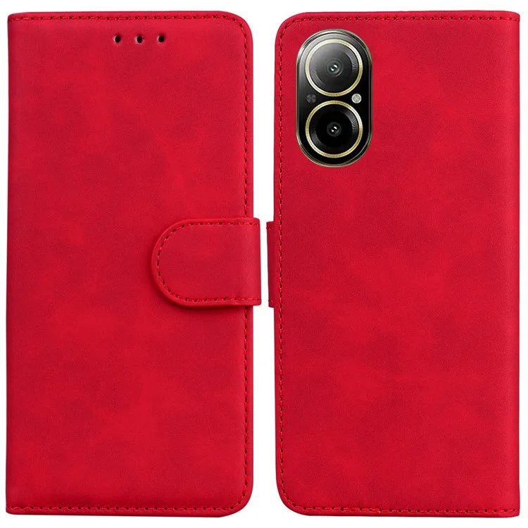 For Realme C67 4G Case Solid Color Leather Folio Wallet Phone Cover