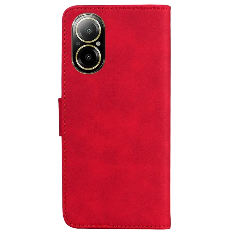For Realme C67 4G Case Solid Color Leather Folio Wallet Phone Cover