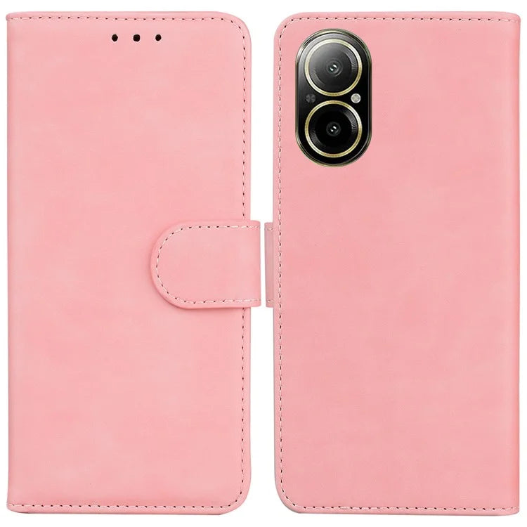 For Realme C67 4G Case Solid Color Leather Folio Wallet Phone Cover
