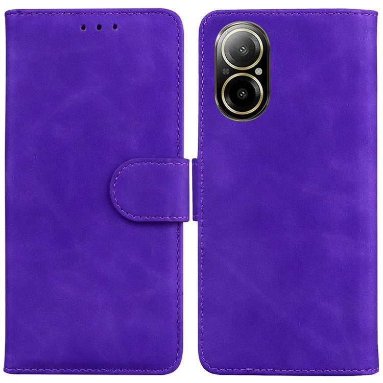 For Realme C67 4G Case Solid Color Leather Folio Wallet Phone Cover