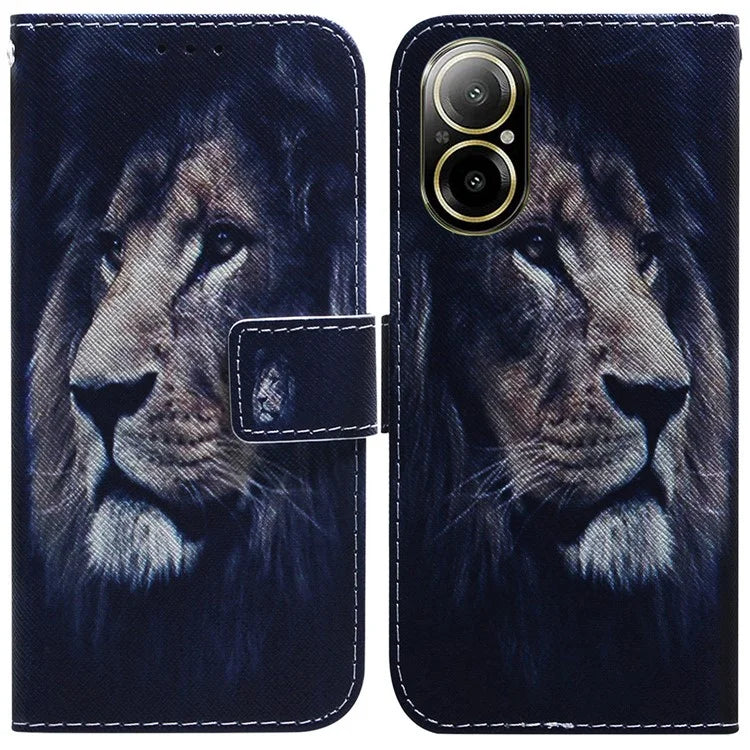 For Realme C67 4G Leather Case Pattern Printing Full Protection Phone Cover