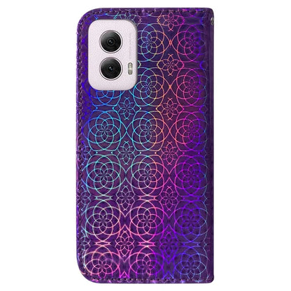 For Motorola Moto G Power (2024) Case with Card Slots Wrist Strap PU Leather Dazzling Flower Phone Cover