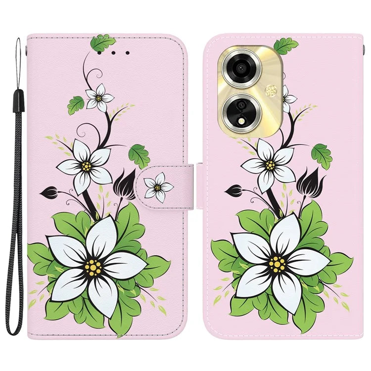 For Oppo A59 5G / A2m 5G Case Stand Hand Strap Leather Pattern Phone Cover