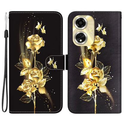 For Oppo A59 5G / A2m 5G Case Stand Hand Strap Leather Pattern Phone Cover