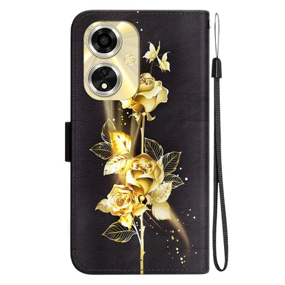 For Oppo A59 5G / A2m 5G Case Stand Hand Strap Leather Pattern Phone Cover