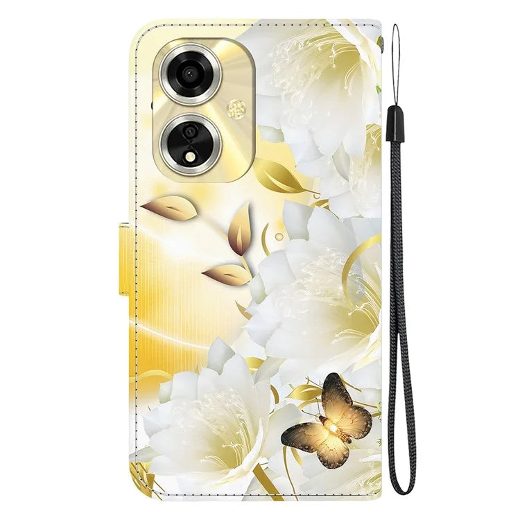 For Oppo A59 5G / A2m 5G Case Stand Hand Strap Leather Pattern Phone Cover