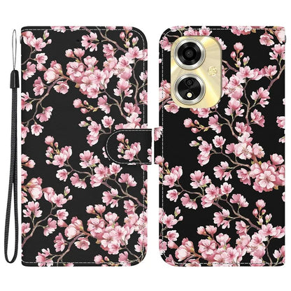 For Oppo A59 5G / A2m 5G Case Stand Hand Strap Leather Pattern Phone Cover