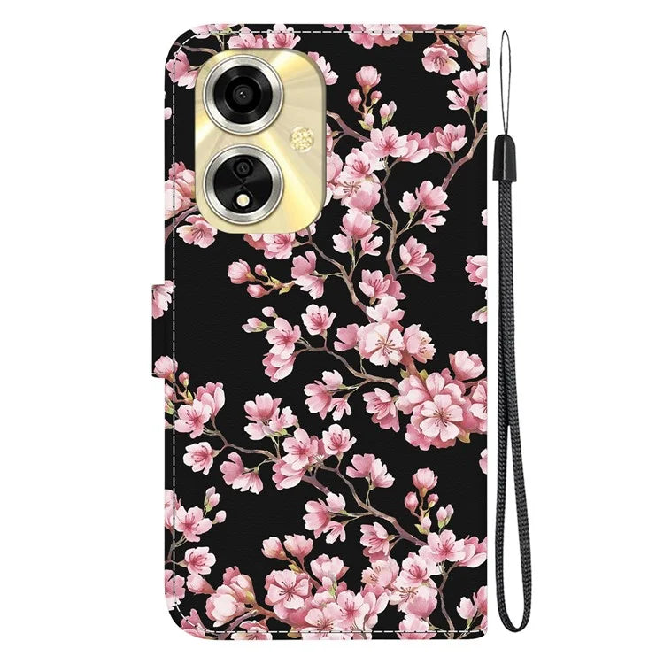 For Oppo A59 5G / A2m 5G Case Stand Hand Strap Leather Pattern Phone Cover