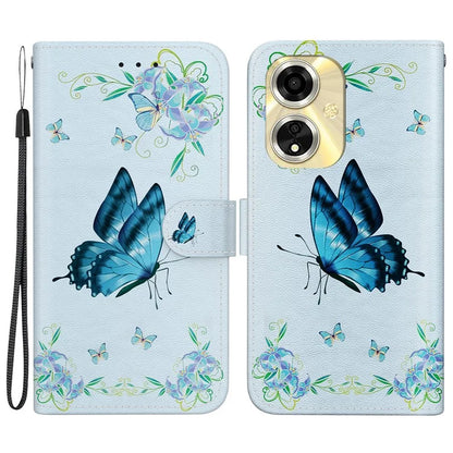 For Oppo A59 5G / A2m 5G Case Stand Hand Strap Leather Pattern Phone Cover