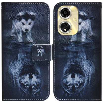 For Oppo A59 5G / A2m 5G Wallet Case Pattern Printing Phone Leather Cover and Wolf