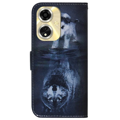For Oppo A59 5G / A2m 5G Wallet Case Pattern Printing Phone Leather Cover and Wolf
