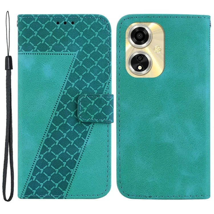 For Oppo A59 5G / A2m 5G Case Wallet Stand Leather Phone Cover 7-Shape Pattern