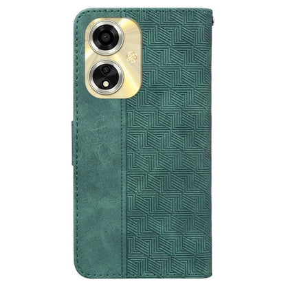 For Oppo A59 5G / A2m 5G Case Geometry Imprinted Leather Phone Cover with Wallet