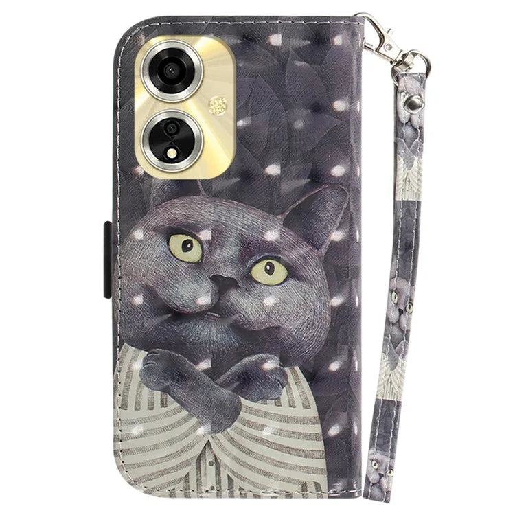 For Oppo A59 5G / A2m 5G Wallet Phone Case Pattern Printed Leather Flip Cover with Strap