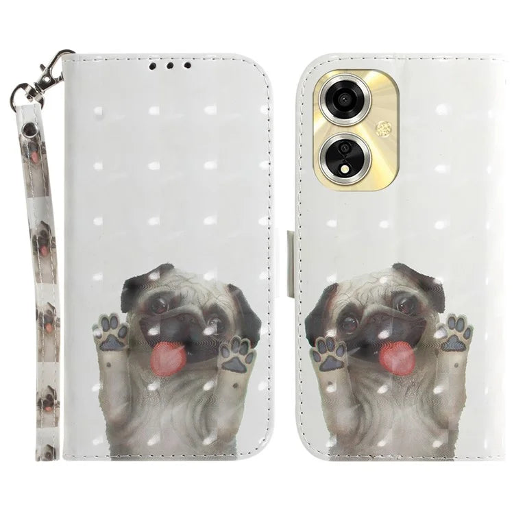For Oppo A59 5G / A2m 5G Wallet Phone Case Pattern Printed Leather Flip Cover with Strap
