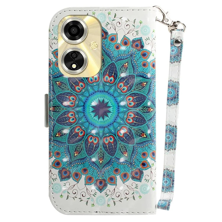 For Oppo A59 5G / A2m 5G Wallet Phone Case Pattern Printed Leather Flip Cover with Strap