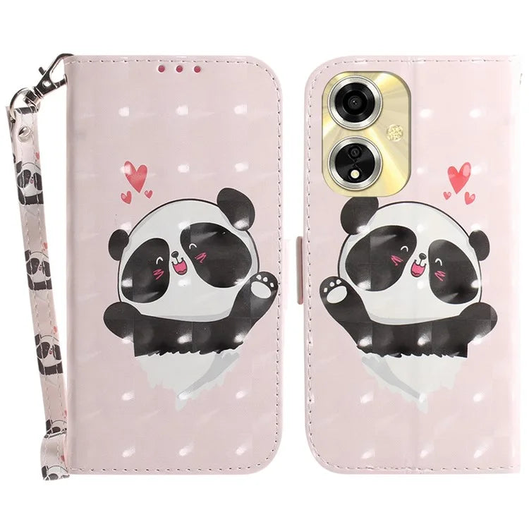 For Oppo A59 5G / A2m 5G Wallet Phone Case Pattern Printed Leather Flip Cover with Strap