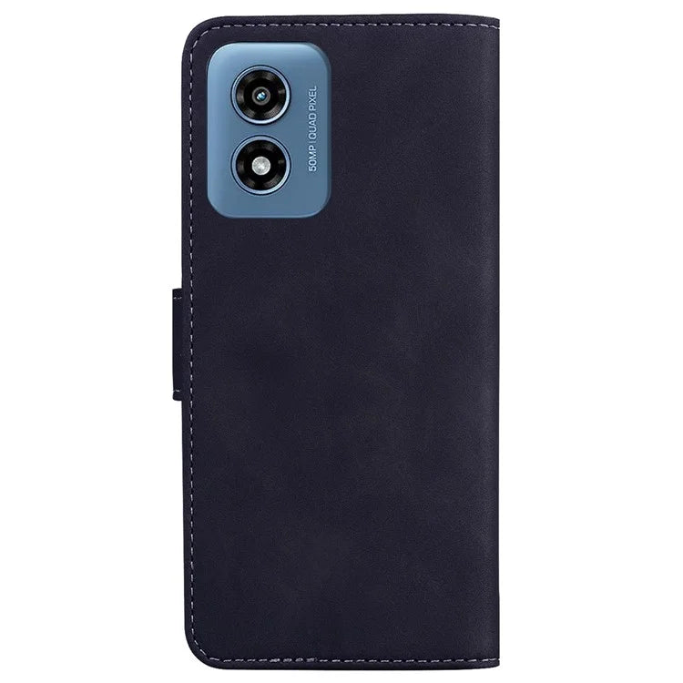 For Motorola Moto G Play (2024) 4G Case Butterfly Printing Anti-Scratch Leather Flip Phone Cover with Wallet