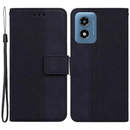 For Motorola Moto G Play (2024) 4G Case 3D Geometry Leather Wallet Phone Cover with Strap