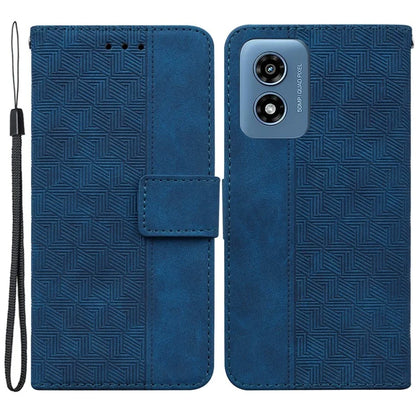 For Motorola Moto G Play (2024) 4G Case 3D Geometry Leather Wallet Phone Cover with Strap