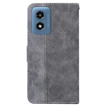 For Motorola Moto G Play (2024) 4G Case 3D Geometry Leather Wallet Phone Cover with Strap
