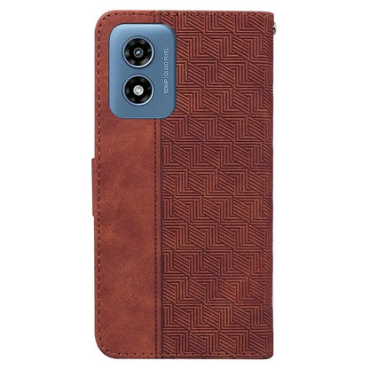 For Motorola Moto G Play (2024) 4G Case 3D Geometry Leather Wallet Phone Cover with Strap