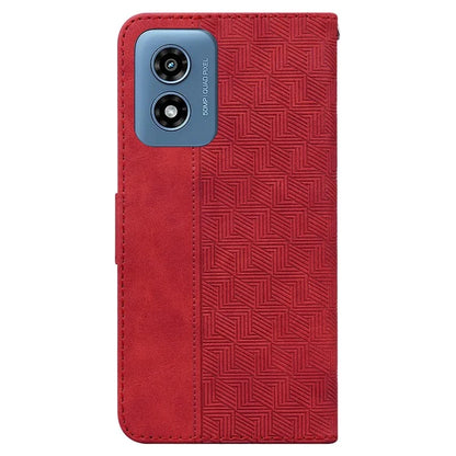 For Motorola Moto G Play (2024) 4G Case 3D Geometry Leather Wallet Phone Cover with Strap