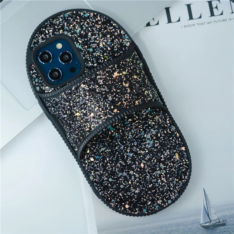For iPhone 13 Pro Max Shockproof Case Slipper Design Kickstand TPU Phone Cover