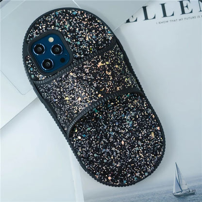 For iPhone 13 Pro Max Shockproof Case Slipper Design Kickstand TPU Phone Cover