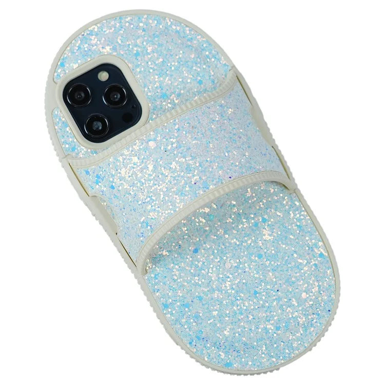 For iPhone 13 Pro Max Shockproof Case Slipper Design Kickstand TPU Phone Cover