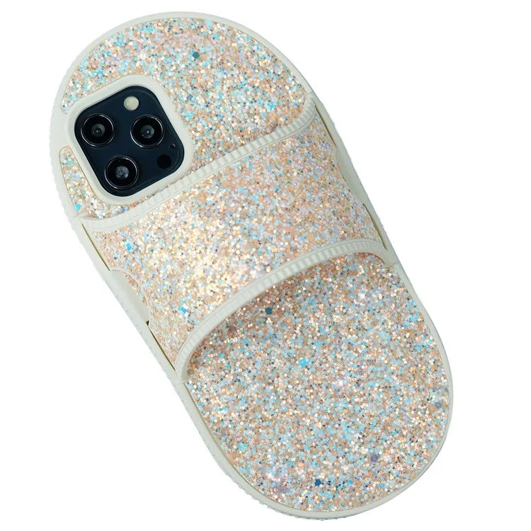 For iPhone 13 Pro Max Shockproof Case Slipper Design Kickstand TPU Phone Cover