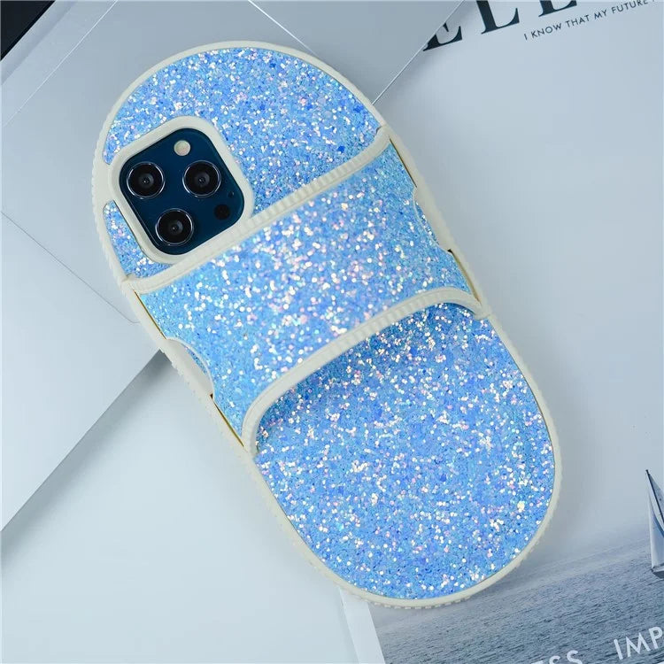 For iPhone 13 Pro Max Shockproof Case Slipper Design Kickstand TPU Phone Cover