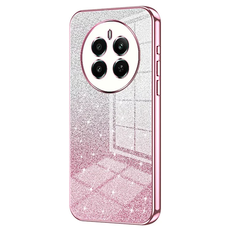 For Realme 12+ 5G Gradient Glitter Cell Phone Cases Electroplated Drop Resistant TPU Shell