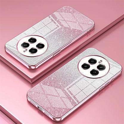 For Realme 12+ 5G Gradient Glitter Cell Phone Cases Electroplated Drop Resistant TPU Shell