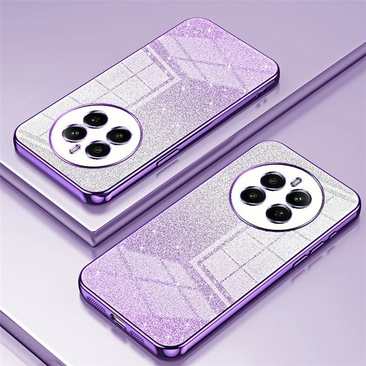 For Realme 12+ 5G Gradient Glitter Cell Phone Cases Electroplated Drop Resistant TPU Shell