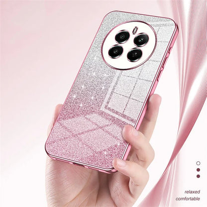 For Realme 12+ 5G Gradient Glitter Cell Phone Cases Electroplated Drop Resistant TPU Shell