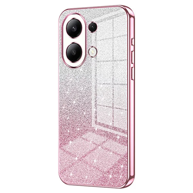 For Xiaomi Redmi Note 13 4G Cell Phone Cases Electroplated Drop Resistant Gradient Glitter TPU Shell