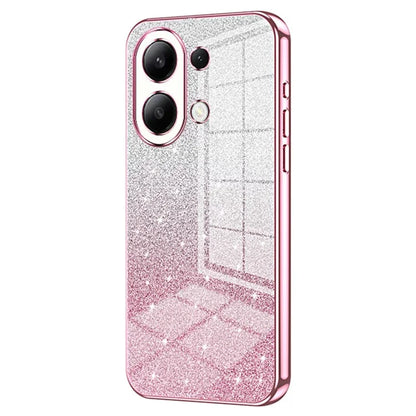 For Xiaomi Redmi Note 13 4G Cell Phone Cases Electroplated Drop Resistant Gradient Glitter TPU Shell