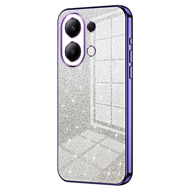 For Xiaomi Redmi Note 13 4G Cell Phone Cases Electroplated Drop Resistant Gradient Glitter TPU Shell