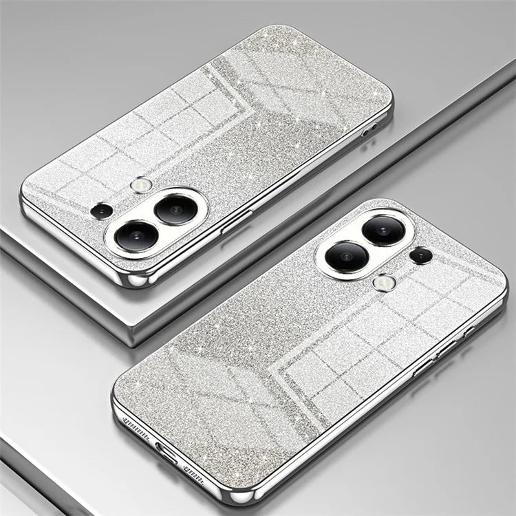 For Xiaomi Redmi Note 13 4G Cell Phone Cases Electroplated Drop Resistant Gradient Glitter TPU Shell