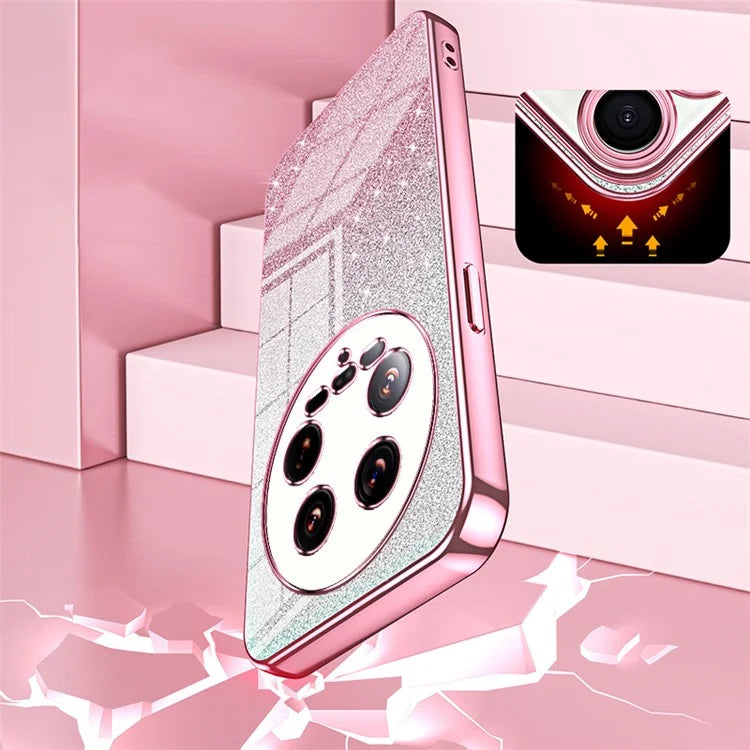 Phone Shell for Xiaomi 14 Ultra Electroplating Design Gradient Glitter Cell Phone Case