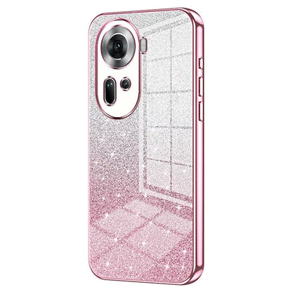 Drop-Proof TPU Shell for Oppo Reno11 (China) 5G Gradient Glitter Phone Case Electroplated Cover