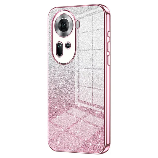 Drop-Proof TPU Shell for Oppo Reno11 (China) 5G Gradient Glitter Phone Case Electroplated Cover