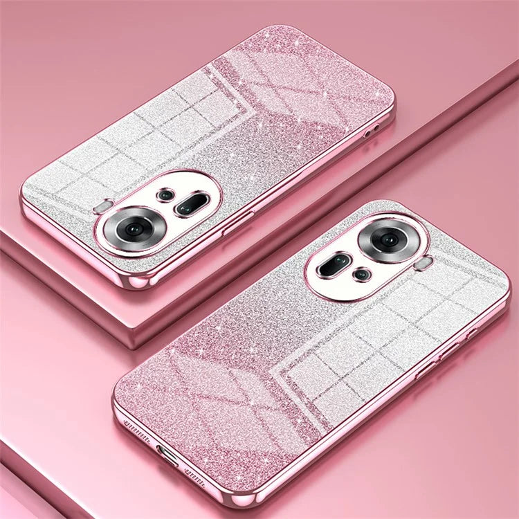 Drop-Proof TPU Shell for Oppo Reno11 (China) 5G Gradient Glitter Phone Case Electroplated Cover