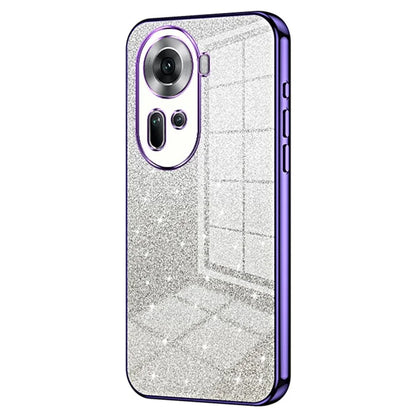 Drop-Proof TPU Shell for Oppo Reno11 (China) 5G Gradient Glitter Phone Case Electroplated Cover