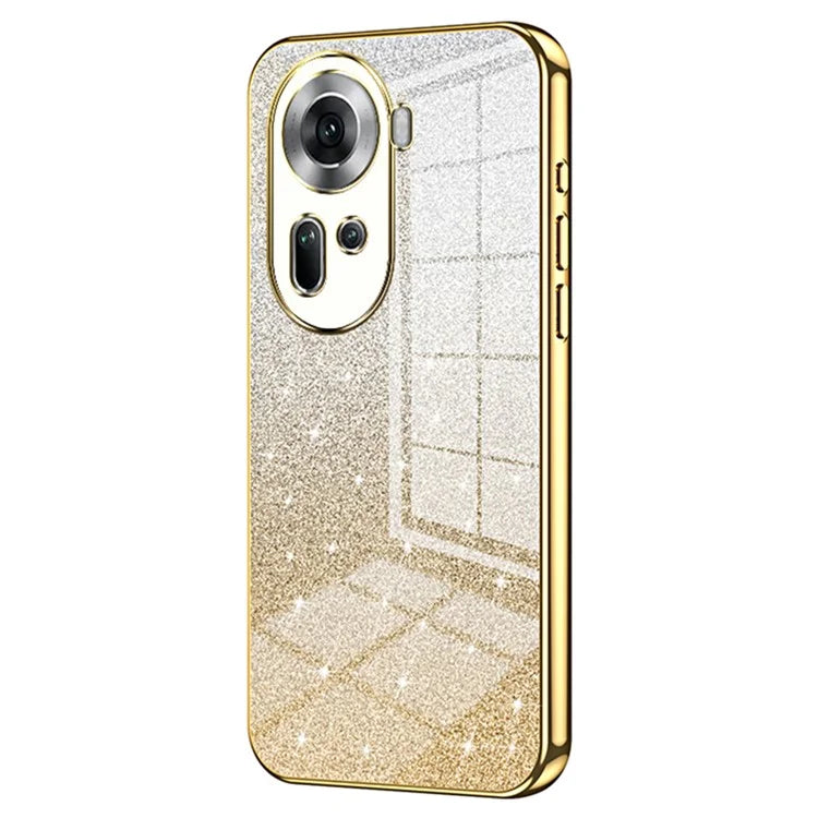 Drop-Proof TPU Shell for Oppo Reno11 (China) 5G Gradient Glitter Phone Case Electroplated Cover